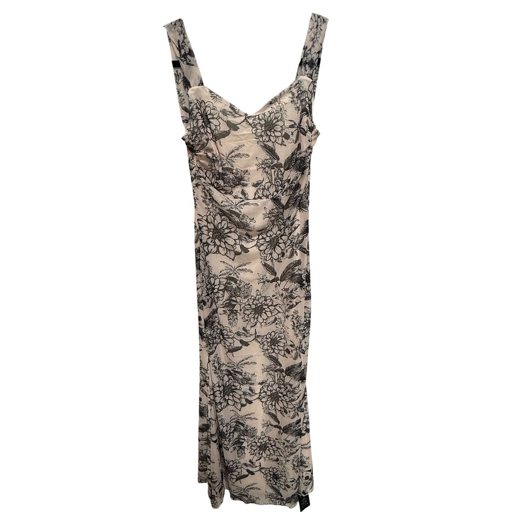 Amiliashp Floral Mesh Maxi Dress Small NWT Ruched Y2K Romantic